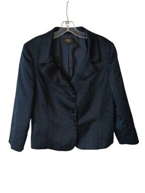 Tahari ASL Luxe Satin-Effect Tailored Blazer Size 14